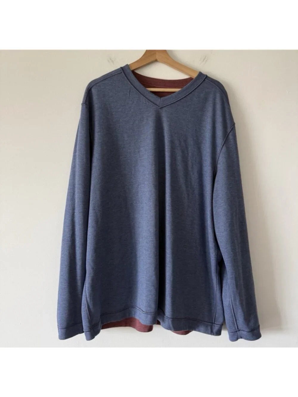 Johnston & Murphy Reversible Long Sleeve Pullover in Red And Blue‎ Men’s XXL